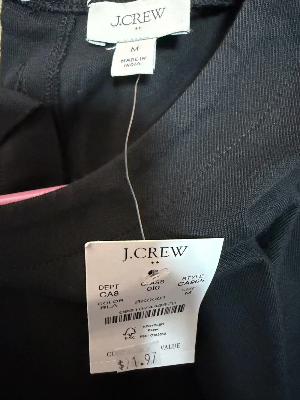 J. Crew ladies Black Long Sleeve Puff-Sleeve Tee